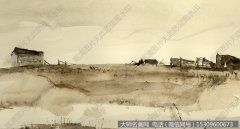 怀斯水彩淡彩画风景作品8 高清图片下载