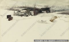 怀斯水彩淡彩画风景作品51 高清图片下载