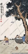 丰子恺名画 《浓荫春画》高清作品下载