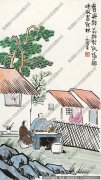 丰子恺漫画 《肯与邻翁相对饮 隔篱呼取尽馀杯》高清作品下载