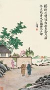 丰子恺名画 《柳叶鸣蜩绿暗 荷花落日红酣》高清作品下载